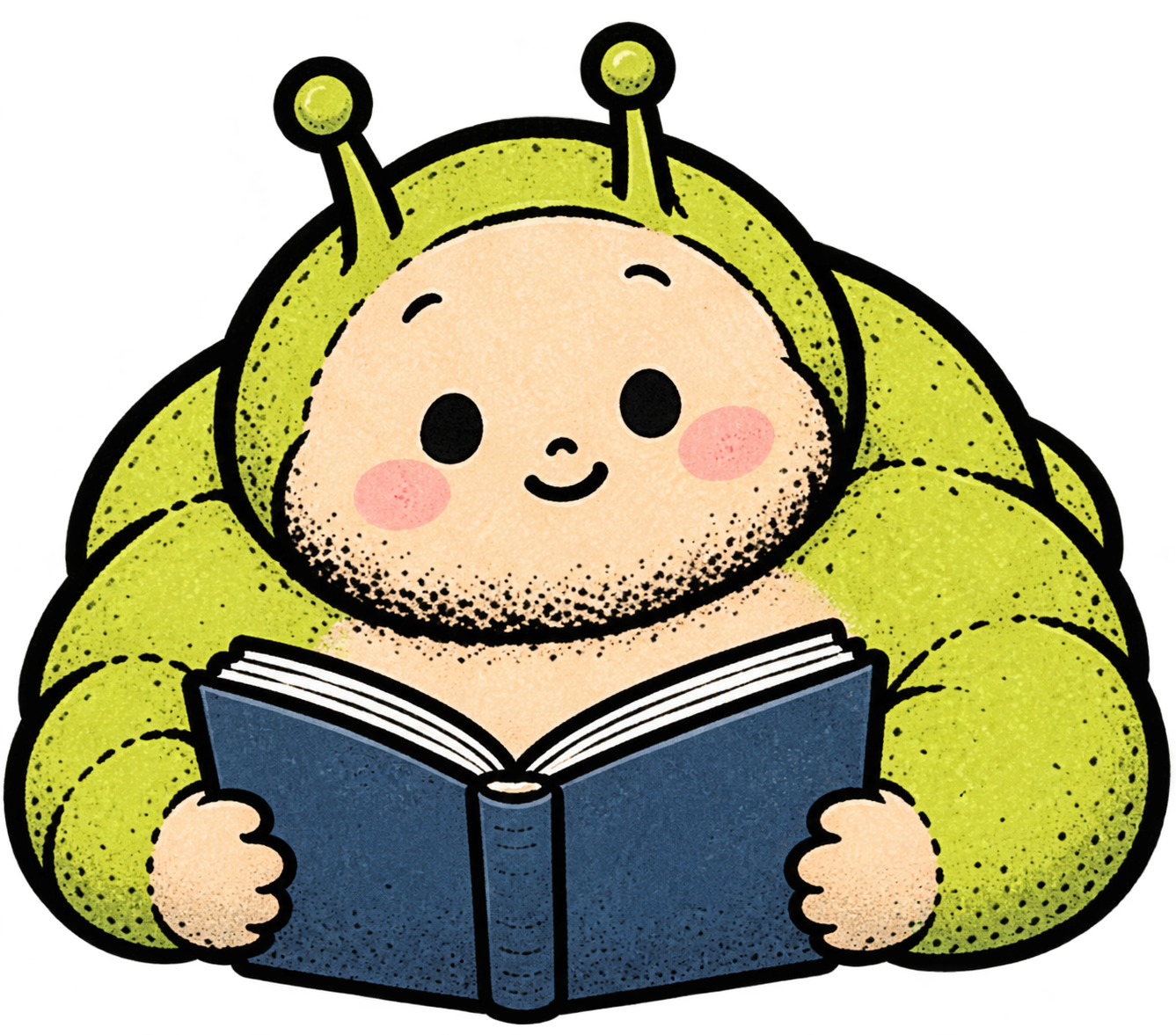 Wurmpie leest een boek