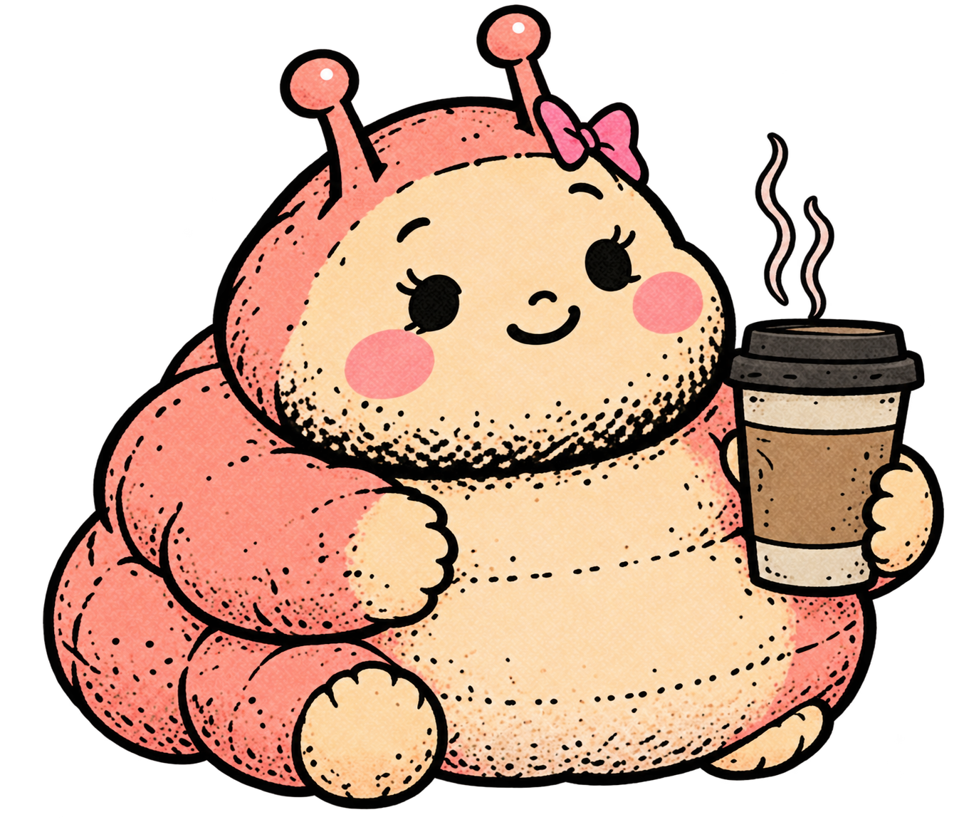 Wurmpie met koffie bij de boekenplank